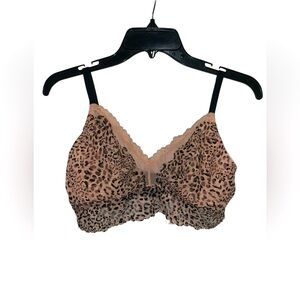Victoria’s Secret The T-Shirt Nude Leopard Posey 
Lace Bralette Bra Size L